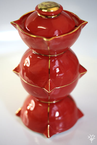 Vase : Poetry in Pottery : Four Corner Olive Oil Decanter