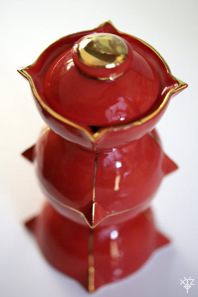 Vase : Poetry in Pottery : Four Corner Olive Oil Decanter