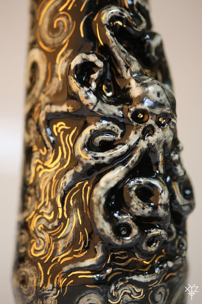 Vase : Poetry in Pottery : Our Creed is Greed