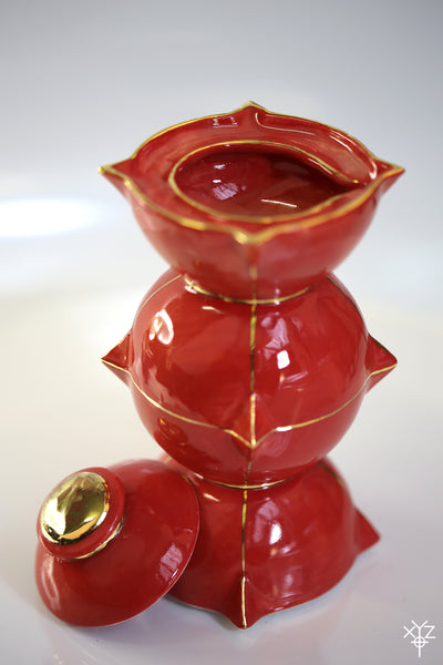 Vase : Poetry in Pottery : Four Corner Olive Oil Decanter