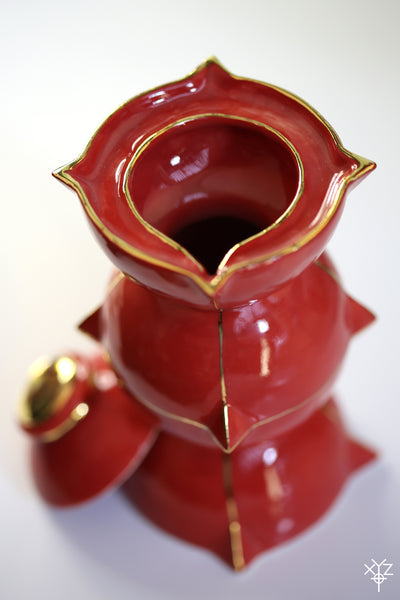 Vase : Poetry in Pottery : Four Corner Olive Oil Decanter