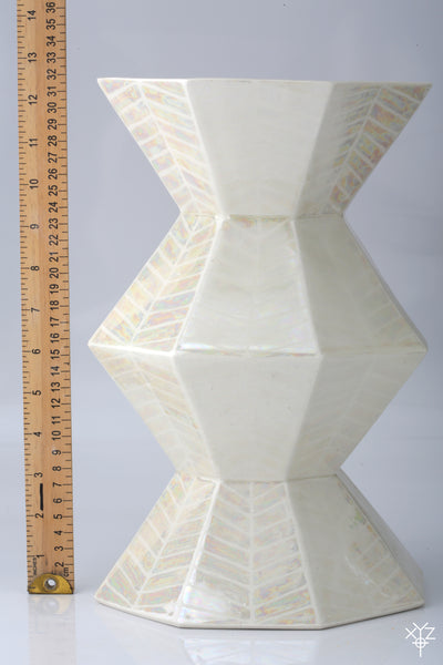 Vase : Mother of Pearl : Faceted Pattern