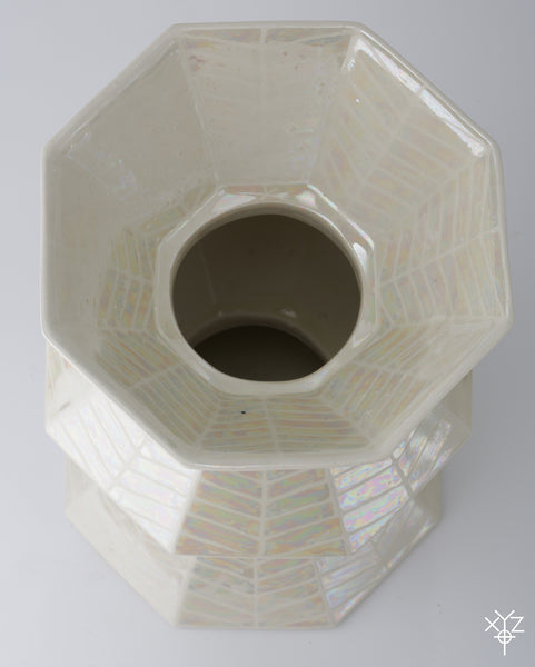 Vase : Mother of Pearl : Faceted Pattern
